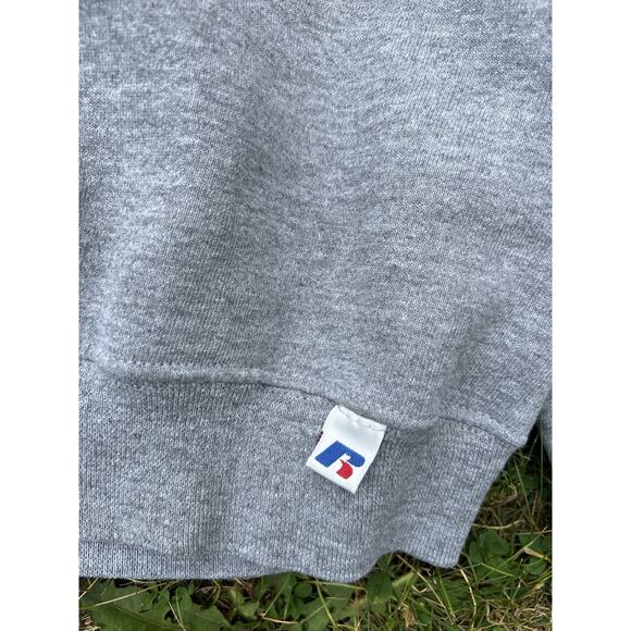Vintage Y2K Russell Crewneck Sweatshirt Heather Grey Blank - Picture 3 of 9